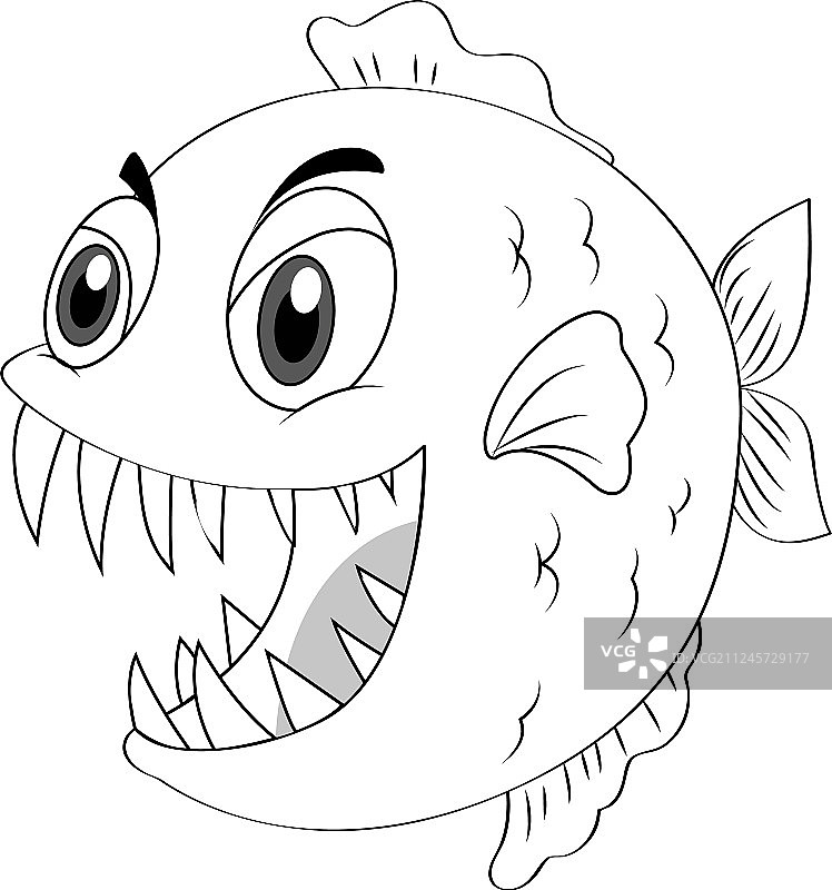 食人鱼的动物轮廓图片素材