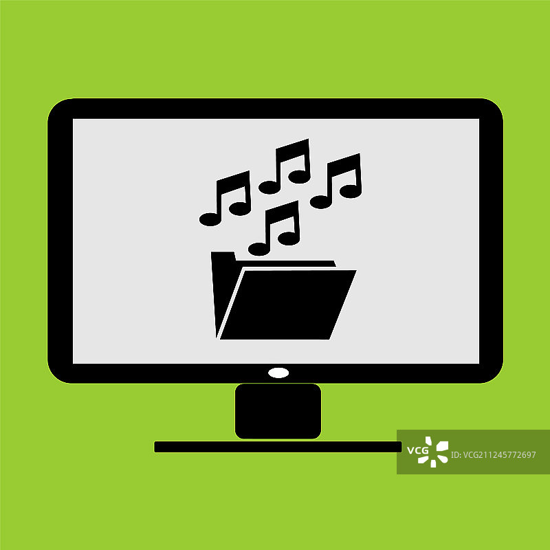 音乐和媒体文件夹缩略图在lc显示器PC图片素材