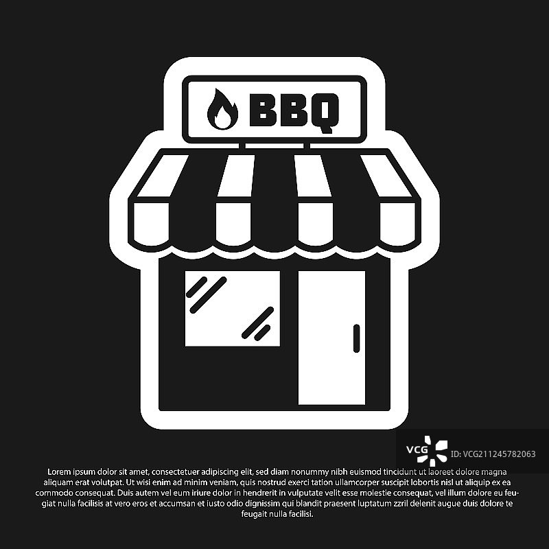 黑色烧烤购物大楼或市场商店图片素材