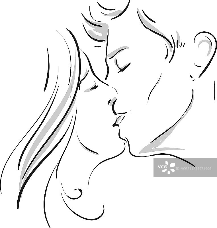 画一个接吻的情侣或颜色图片素材