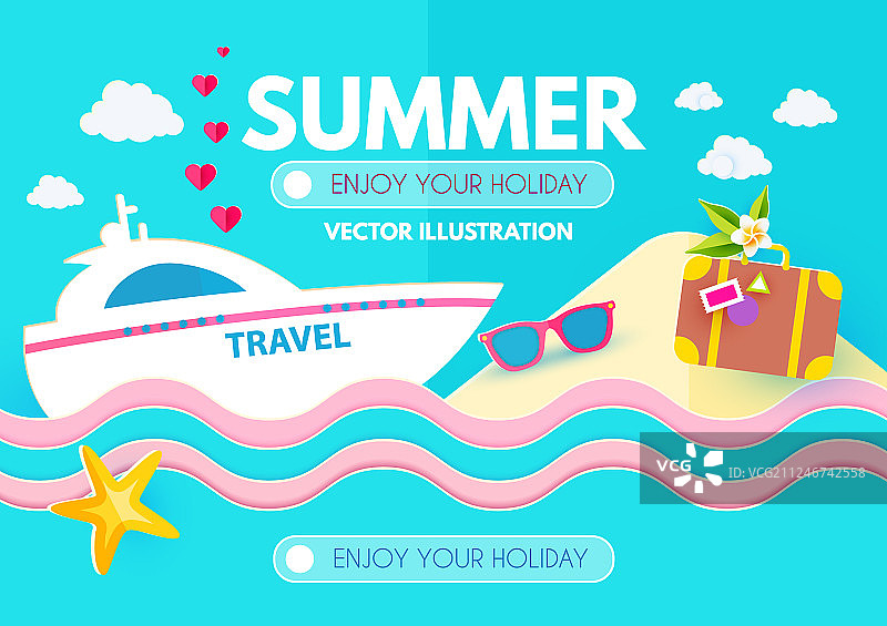 热度假设计模板夏日旅游享受图片素材