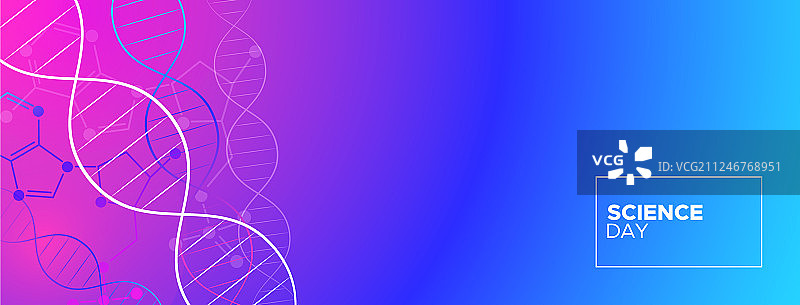 DNA链分子横幅背景科学日图片素材