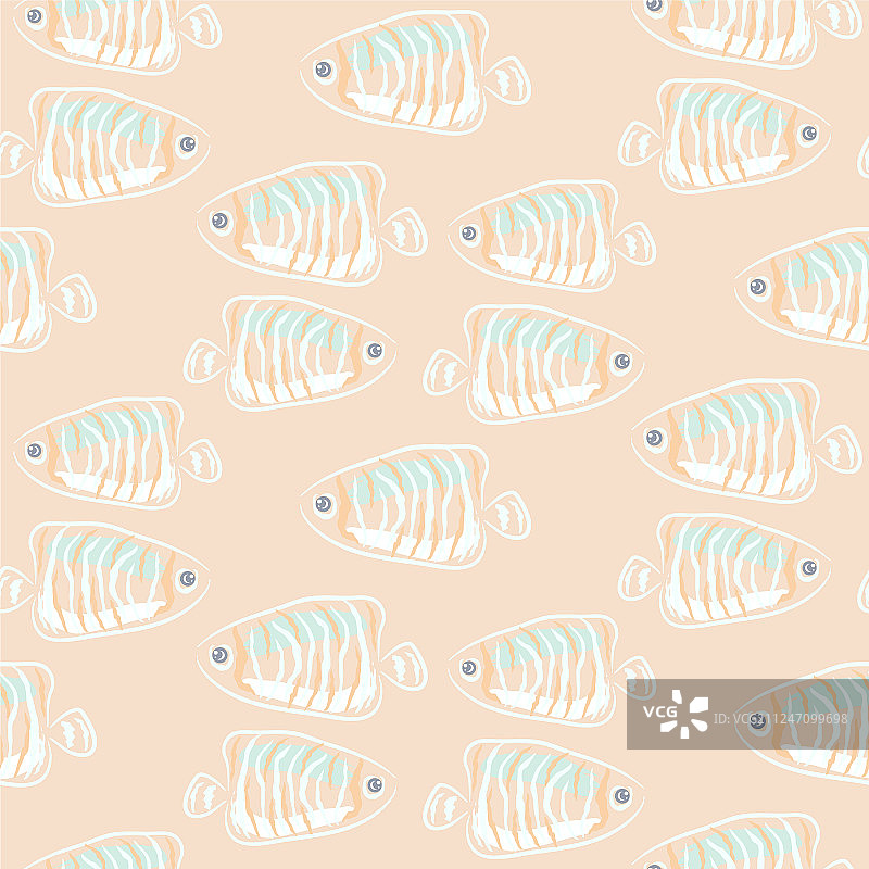 鱼米色柔和柔和，水色无缝图案图片素材