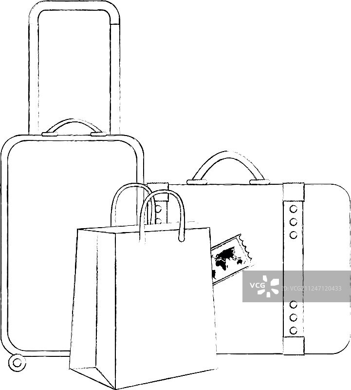 设置行李箱旅行图标图片素材