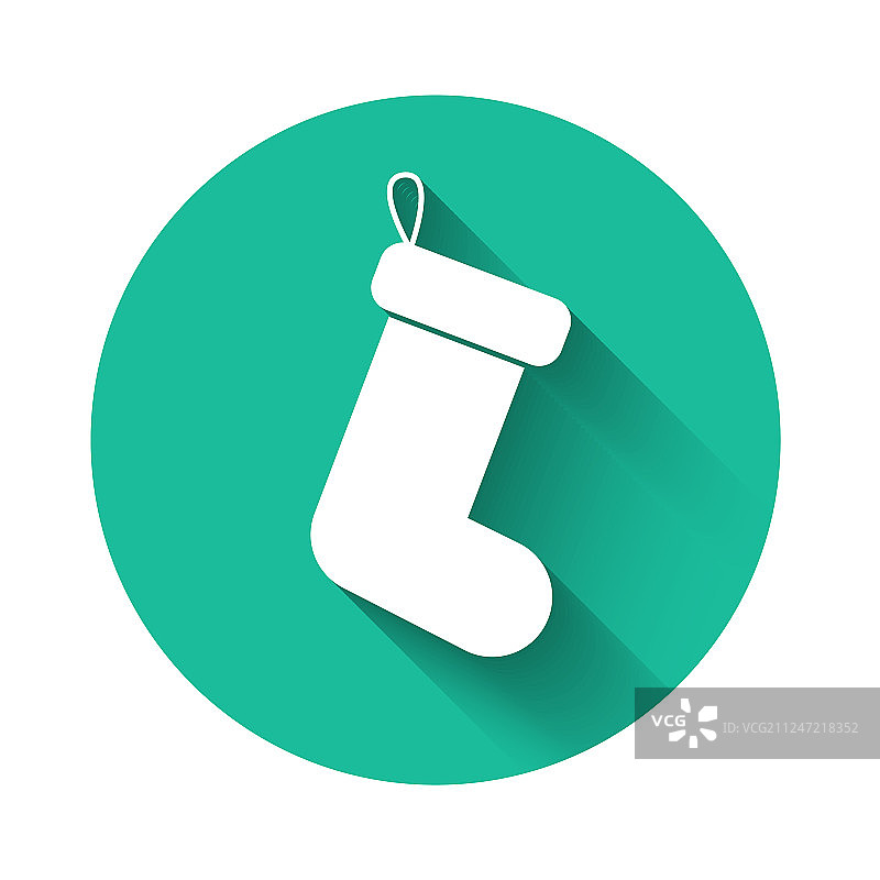 白色圣诞袜的图标孤立与长图片素材