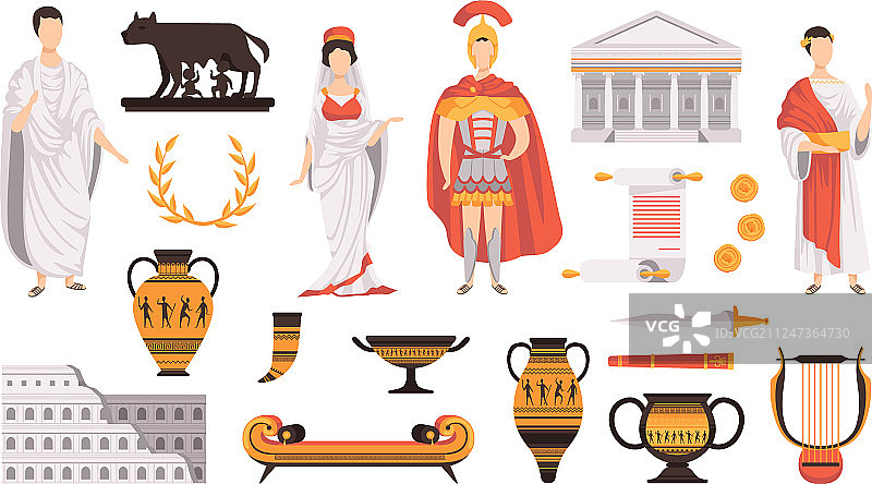 传统文化符号古罗马套图片素材
