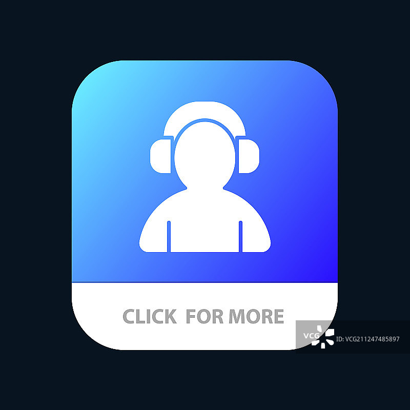 阿凡达支持男人耳机移动应用按钮图片素材