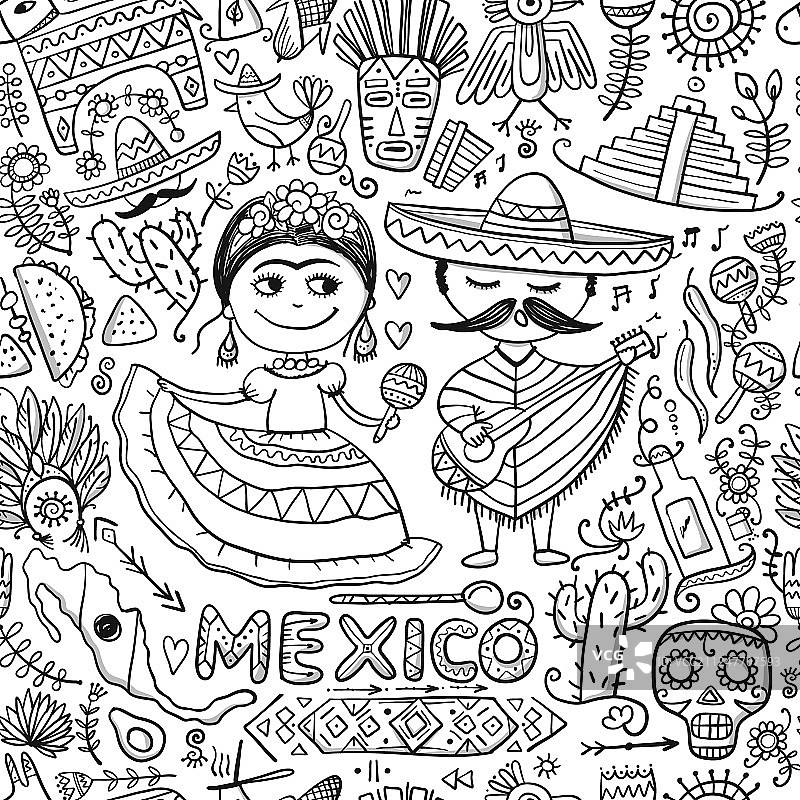 墨西哥旅行无缝模式为您设计图片素材