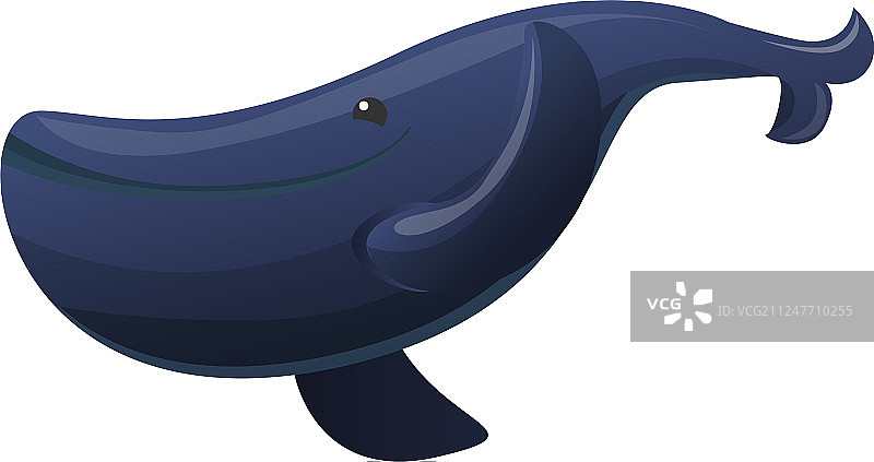 大鲸鱼图标卡通风格图片素材