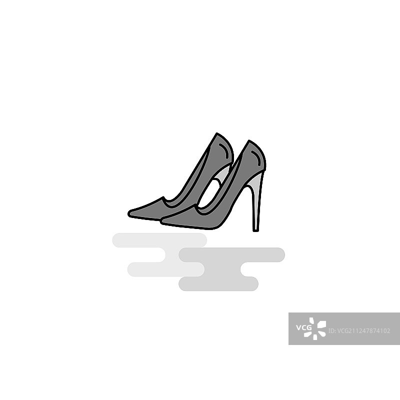 凉鞋网页图标平线填充灰色图标图片素材