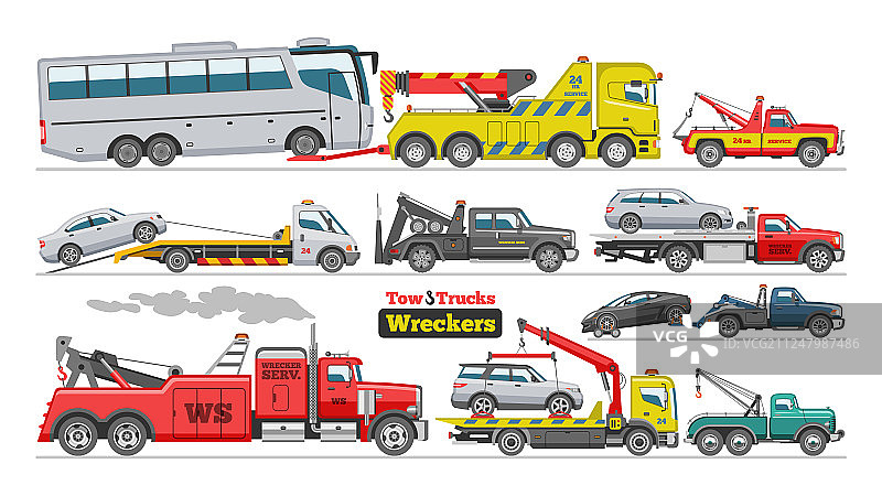 拖车，牵引车，拖车，卡车，客车图片素材