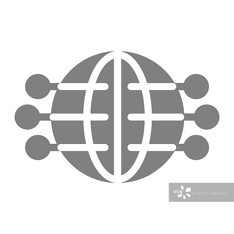 全球网络固体图标地球仪与引脚图片素材