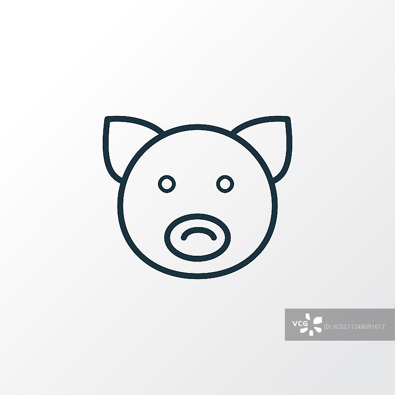 猪图标线符号优质隔离图片素材