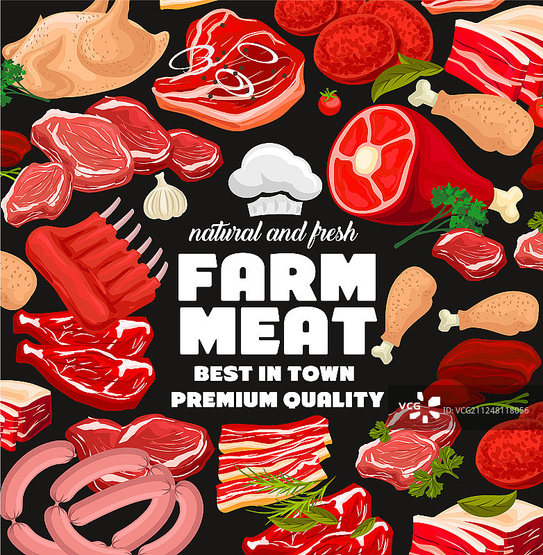 农场肉类产品，肉店，香肠图片素材