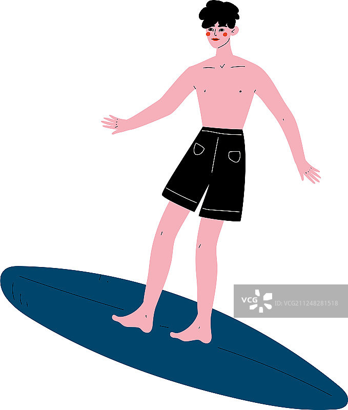 男性冲浪者骑冲浪板快乐的男人享受图片素材