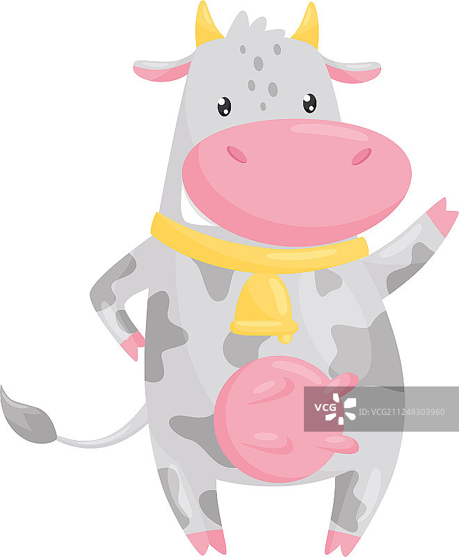 可爱的斑点奶牛与金钟精神病院图片素材