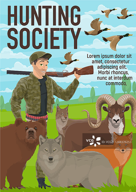 动物狩猎开放季节猎人俱乐部图片素材