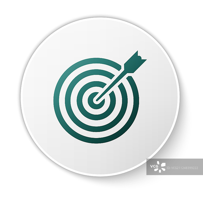 绿色目标与箭头图标隔离在白色图片素材