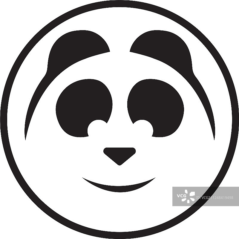 熊猫标志黑白头像图片素材