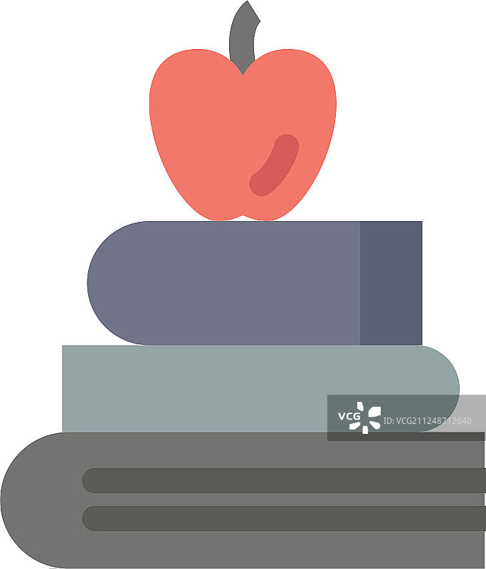 苹果书籍教育科学平面彩色图标图片素材