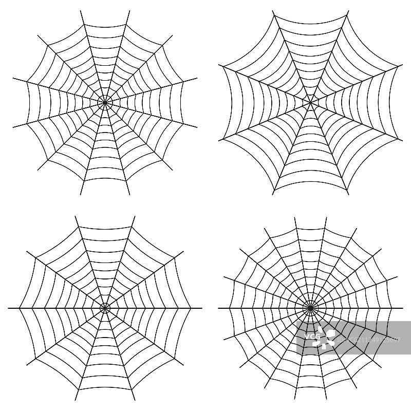 蜘蛛网一套图标可爱的哥特式风格图片素材