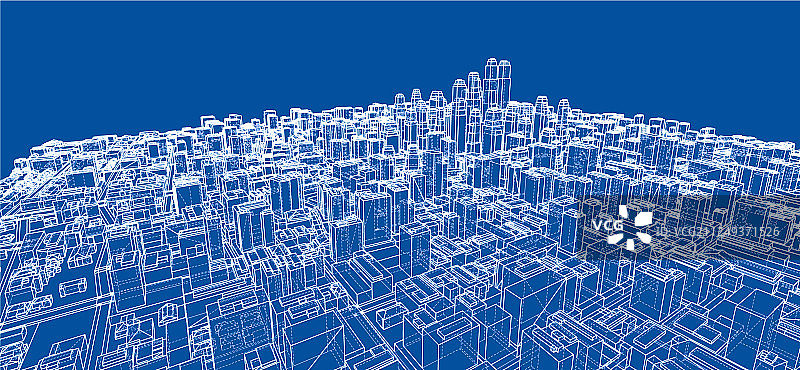 线框城市蓝图风格图片素材
