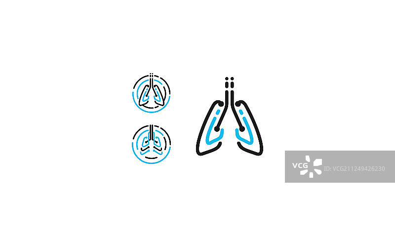 肺健康标志图标技术图片素材