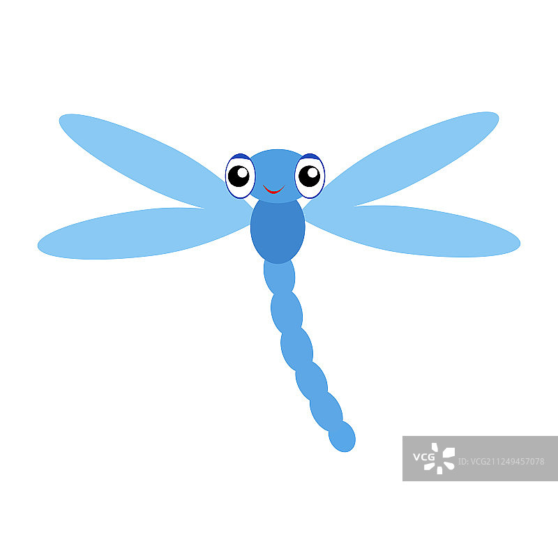 可爱的卡通蜻蜓是飞翔的画面图片素材