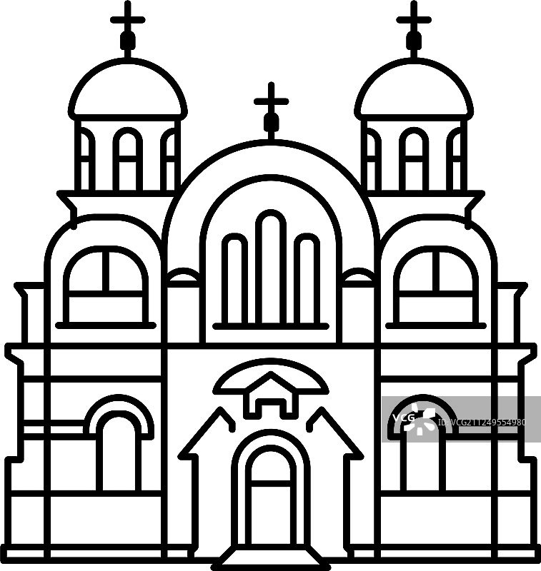 基督教圣殿的图标轮廓风格图片素材