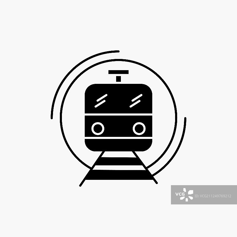 地铁列车智能公共交通字形图标图片素材