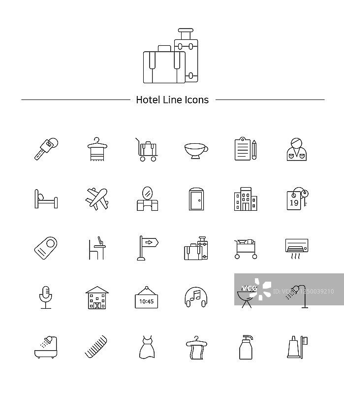 酒店服务线路图标设置插图007图片素材