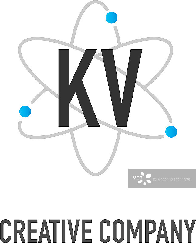 原子中子设计标志的首字母kv图片素材