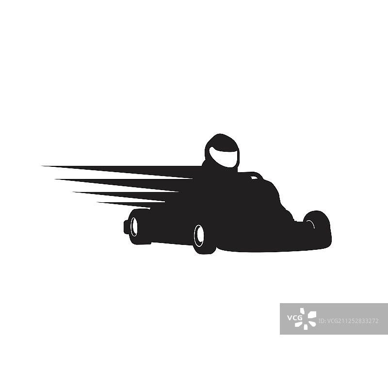 Gokart赛车剪影符号设计图片素材