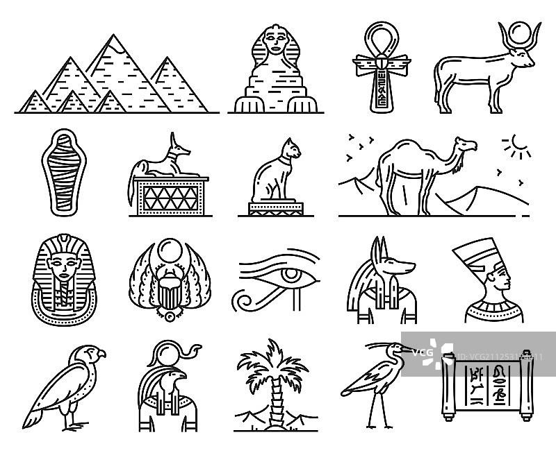 古埃及诸神的旅行和宗教象征图片素材