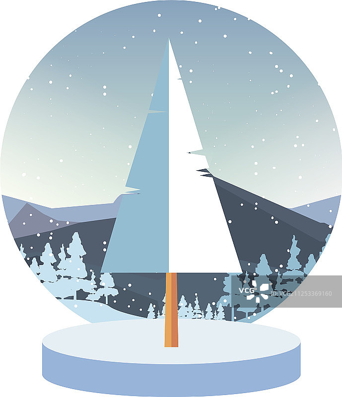 冬季松树雪自然景观图片素材