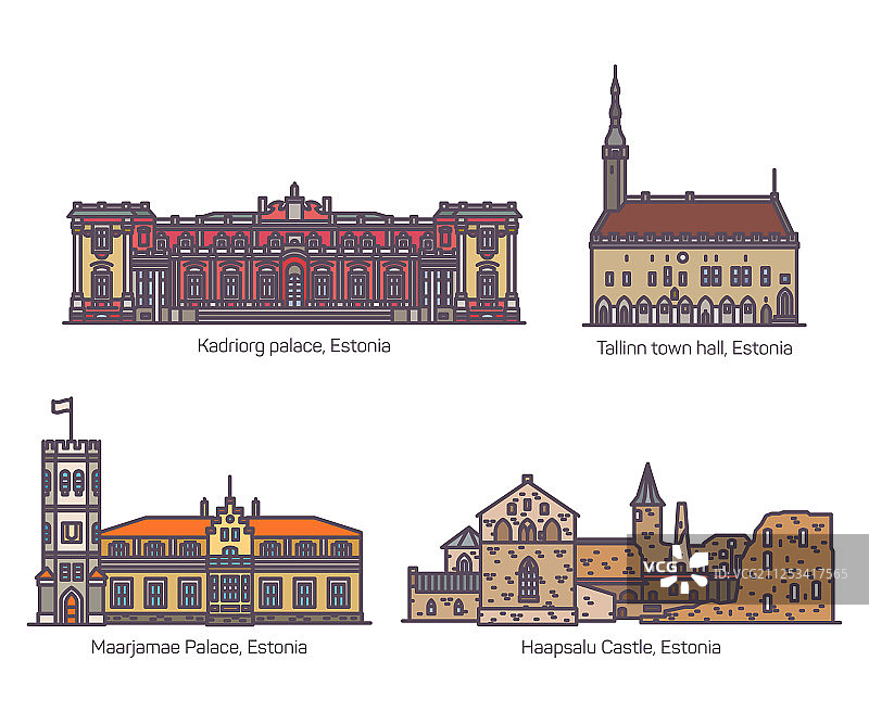 爱沙尼亚建筑地标城堡或宫殿设置图片素材