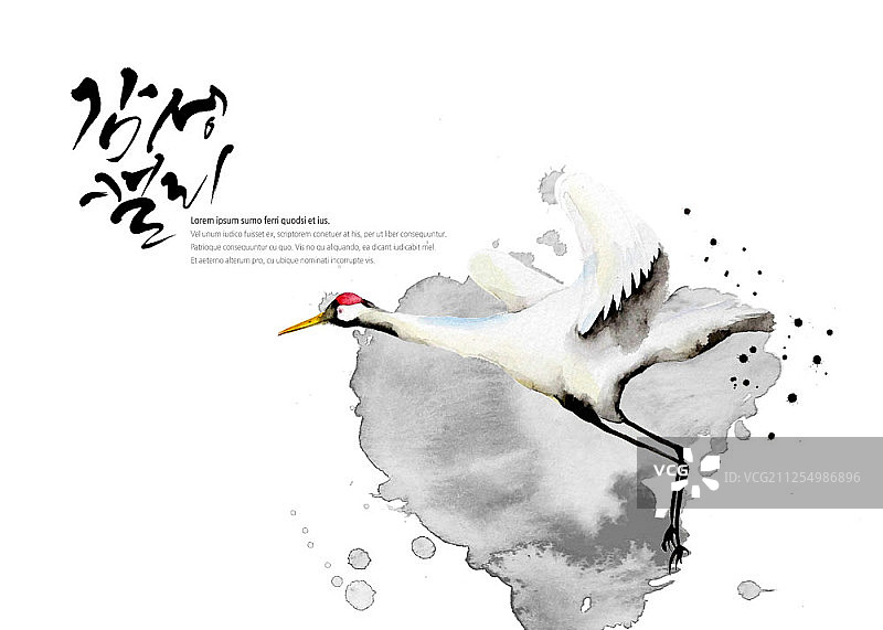 中国风格的鹤画图片素材