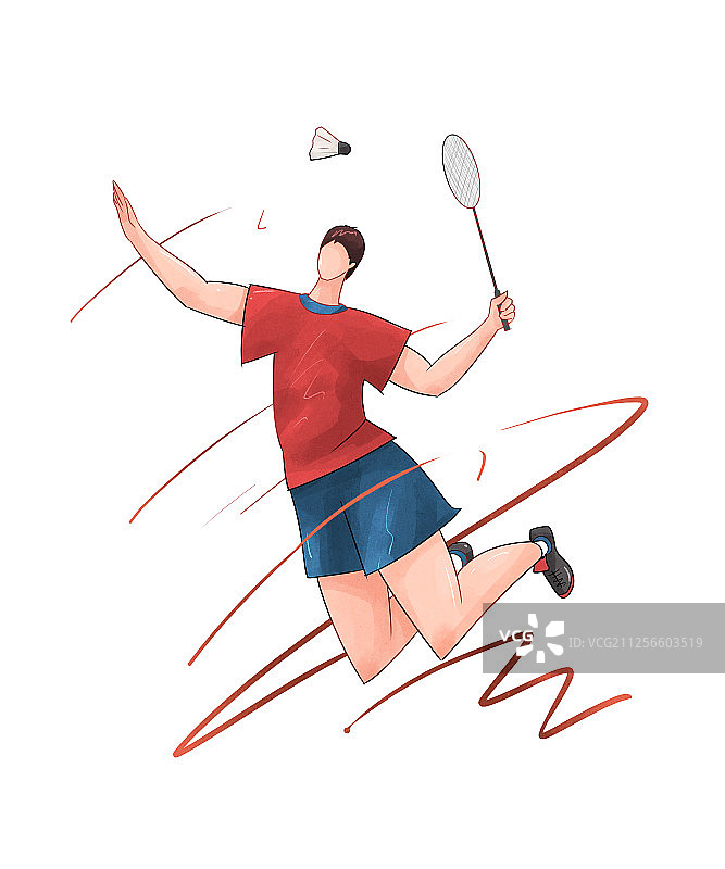 运动项目插画羽毛球图片素材