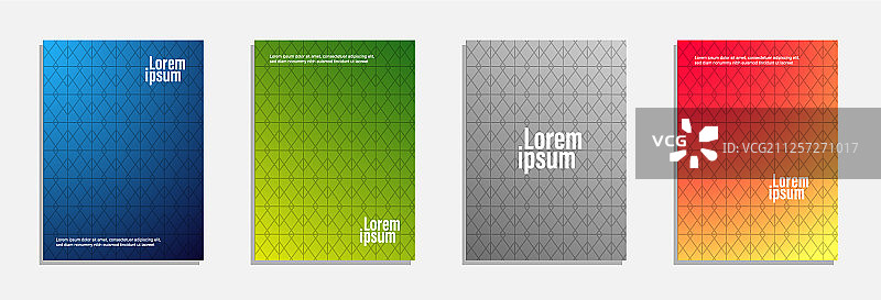 彩色和现代的封面设计集几何图片素材