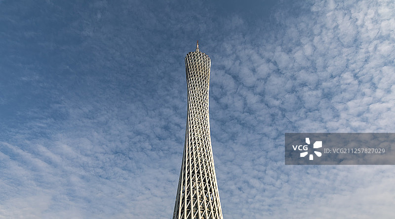 蓝天白云下广州塔地标旅游目的地城市风光图片素材