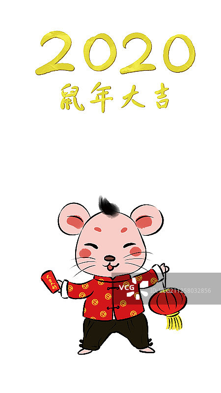 中国风鼠年国潮红包壁纸系列-鼠年大吉图片素材