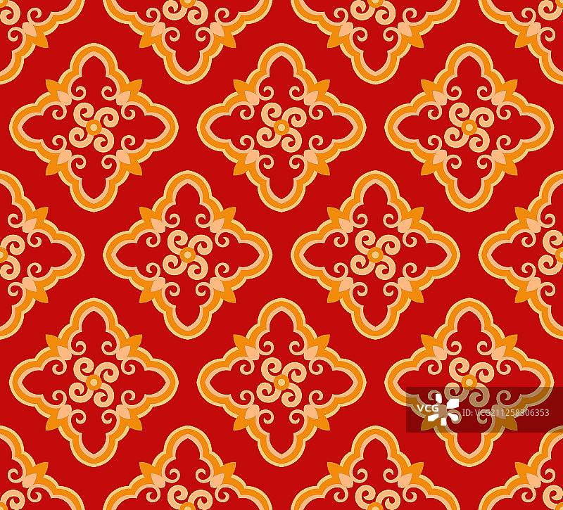 无缝的红色传统装饰底纹壁纸图案图片素材