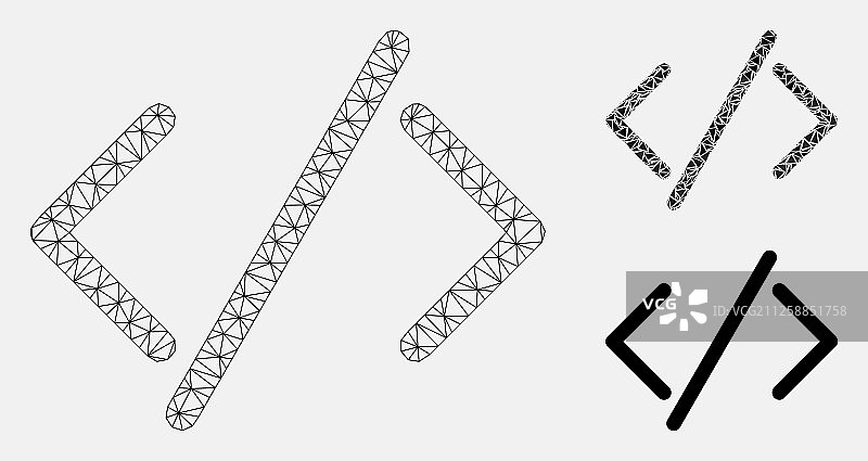 脚本网线框架模型和三角形图片素材