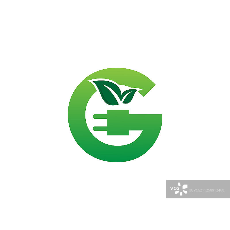 字母g绿色生态能源标志图片素材