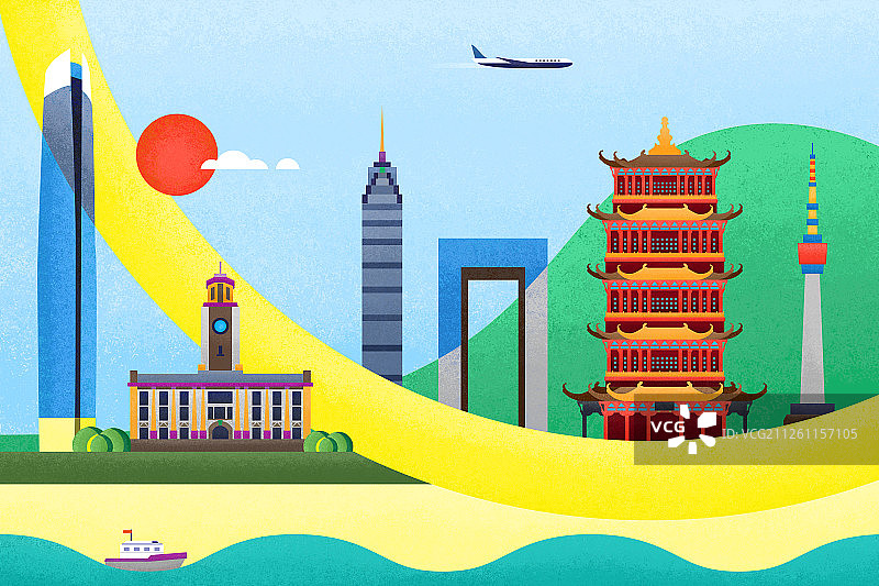 中国城市地标系列-武汉图片素材
