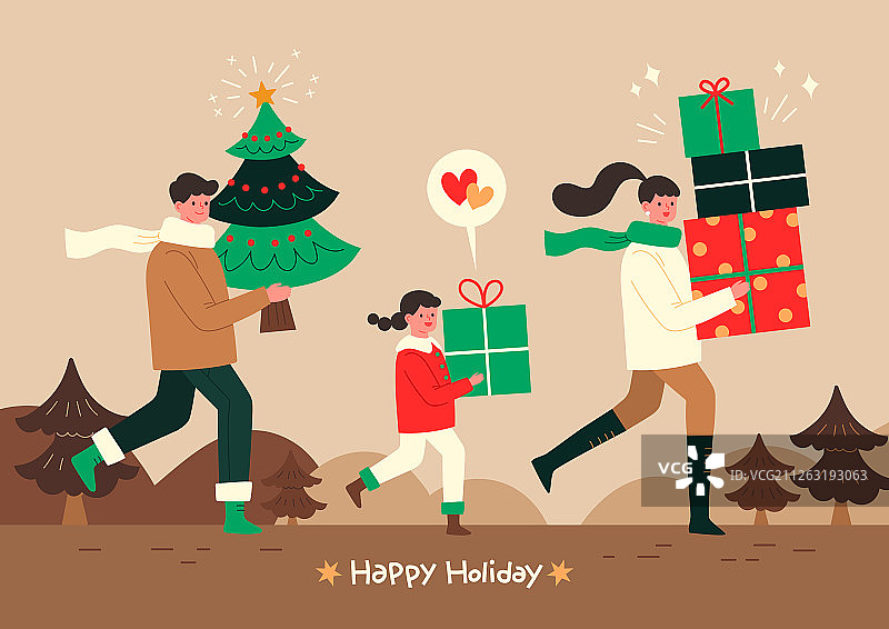 商业活动，派对，圣诞节，圣诞树，礼物，家庭图片素材