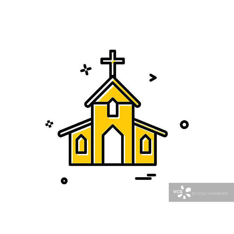 教堂基督教洞十字矢量图标设计图片素材