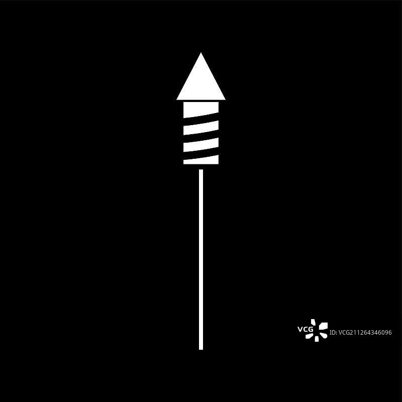火箭是烟花的象征。火箭对于烟花来说是一种象征。平的风格。图片素材