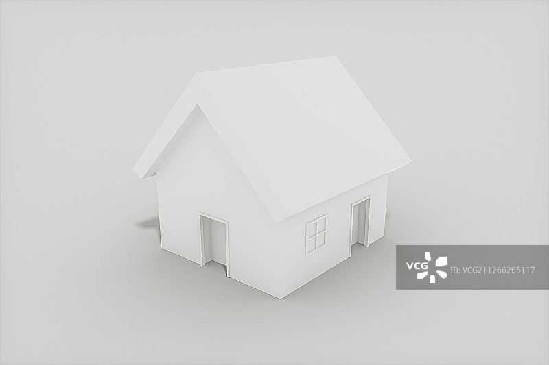 白色简约小屋模型 三维渲染图片素材