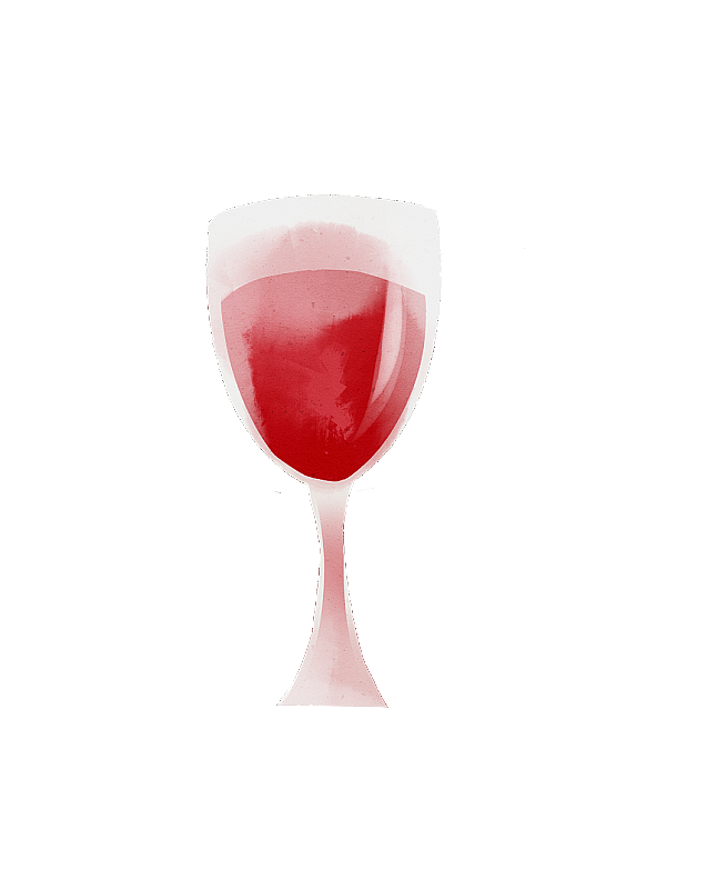 水彩风格红酒插画元素图片素材